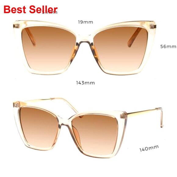 Oversized Cat Eye Sunglasses UV400 Protection Retro Style main image 2